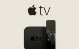 Apple TV box, front view