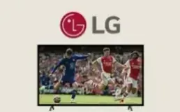 LG television showing a football match